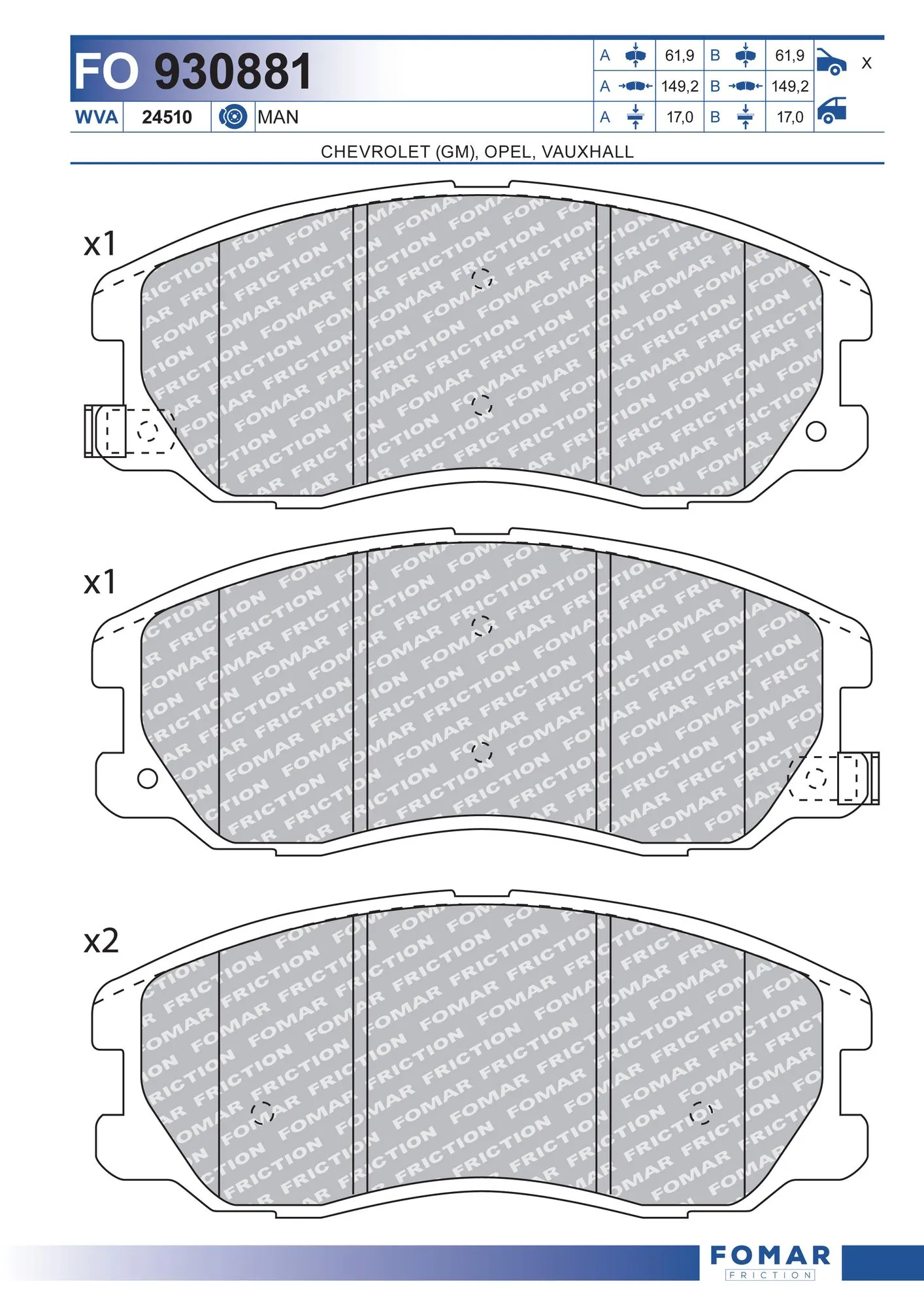 Brake Pad Set, disc brake